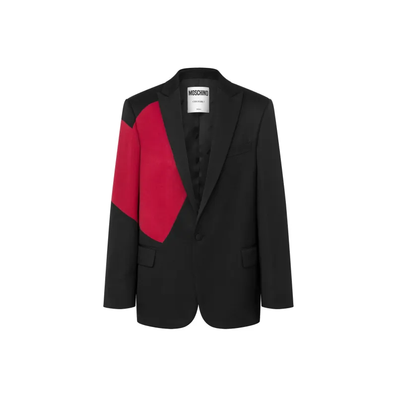 MOSCHINO Heart print Single breasted Blazer-0