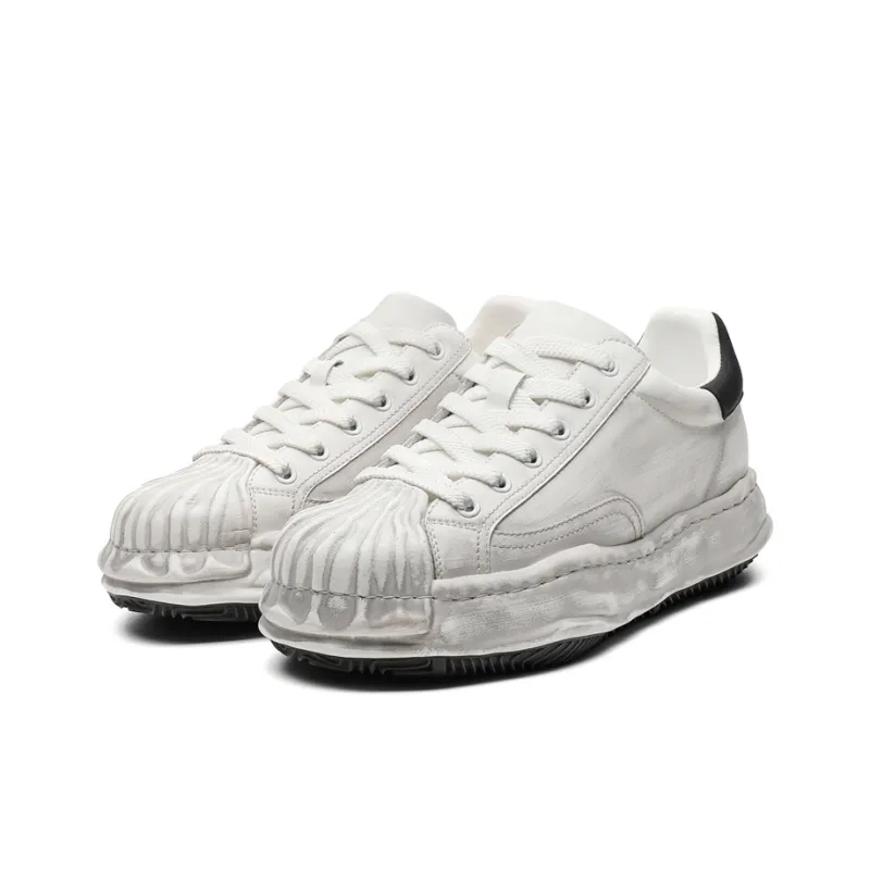 MOMGOG Casual Shoes Men Low Top Black/White-1