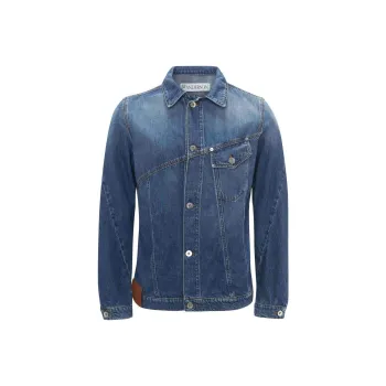JW Anderson Logo Embroidered Twisted Denim Jacket