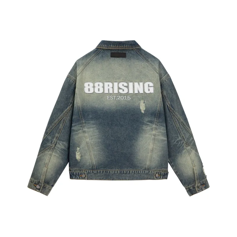 88rising Denim Jackets Unisex Washed Blue-0