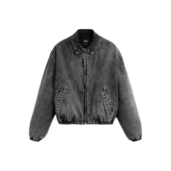 ZARA Denim Jackets Men Black