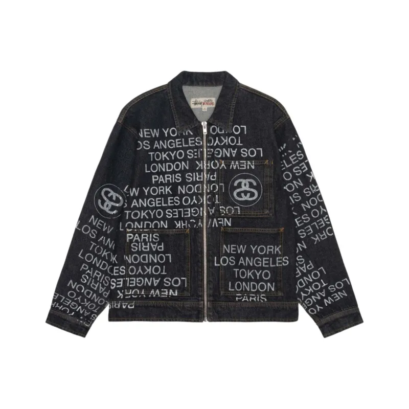 Stussy Zip Work Denim City Link Jacket-0