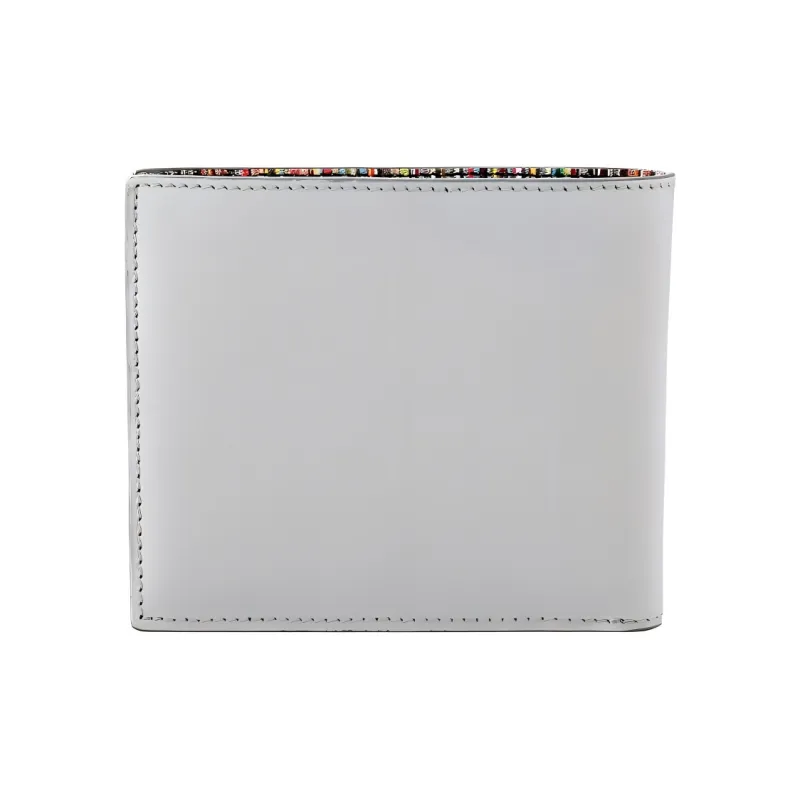Paul Smith Calfskin With Lambskin Wallet Men's Gray White-1