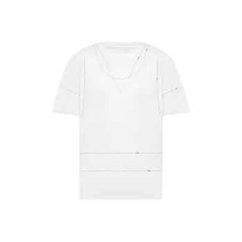 MM6 Maison Margiela Stitch Printed Crewneck T Shirt