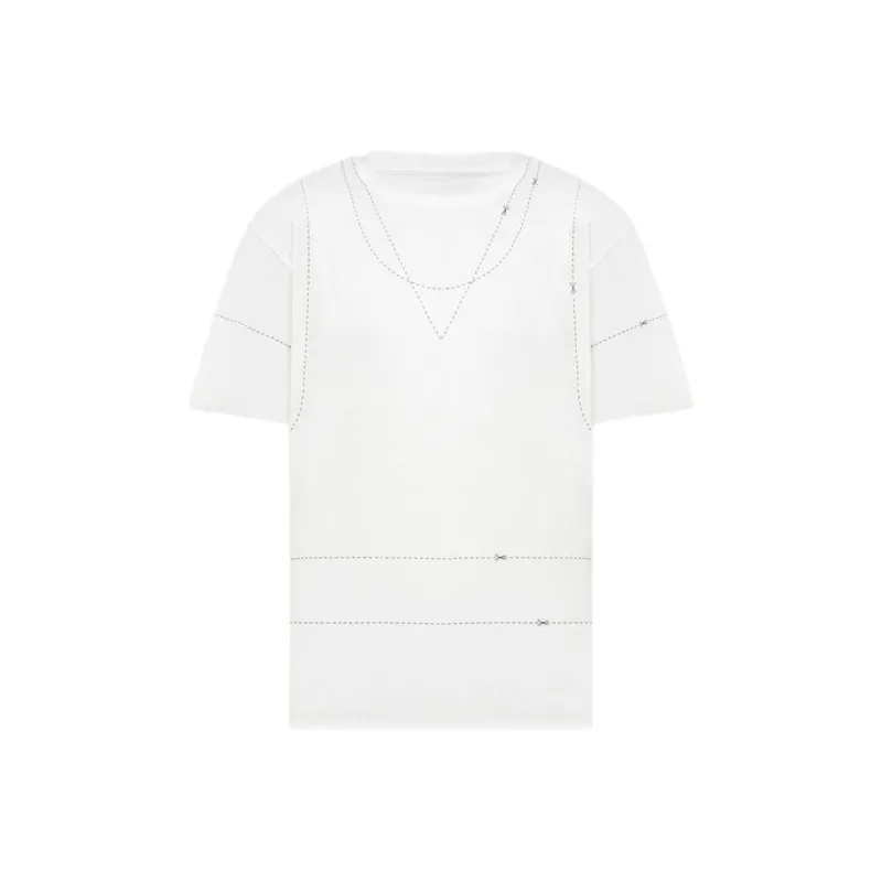 MM6 Maison Margiela Stitch Printed Crewneck T Shirt-0