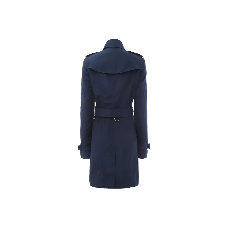 Burberry Trench Coats Women's Navy Blue-1