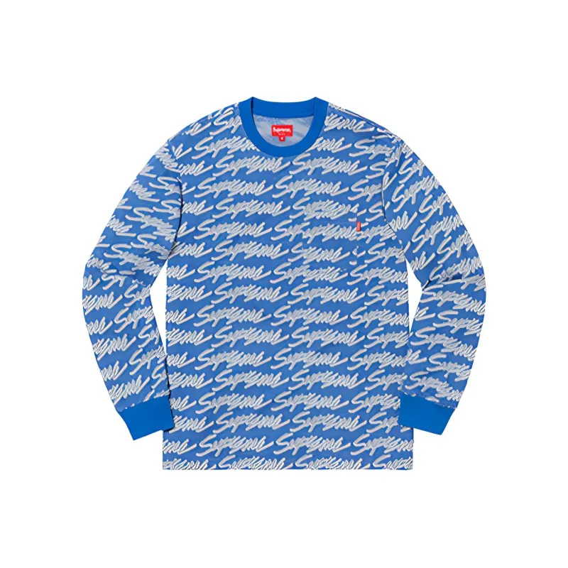 Supreme Signature Script Logo L/S Pocket Tee-0