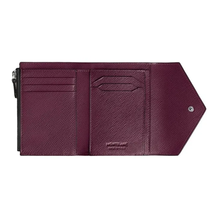 MONTBLANC Cow Leather Wallet Unisex Lime Green & Bordeaux Red-2