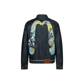 EVISU Denim Jackets Men Denim Blue