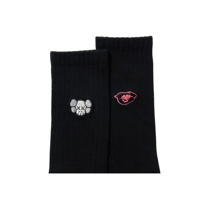 UNIQLO KAWS X WARHOL Collaboration Mid Calf Socks Unisex 1 Pack Black-1