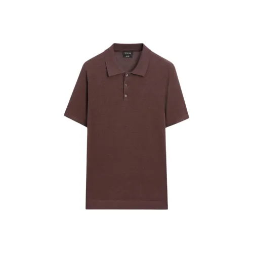 Massimo Dutti Polo Shirt Men's Pomegranate Stone Color
