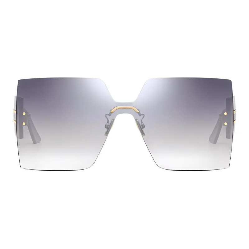 DIOR Metal Irregular Shape Sunglasses Women's Purple-1
