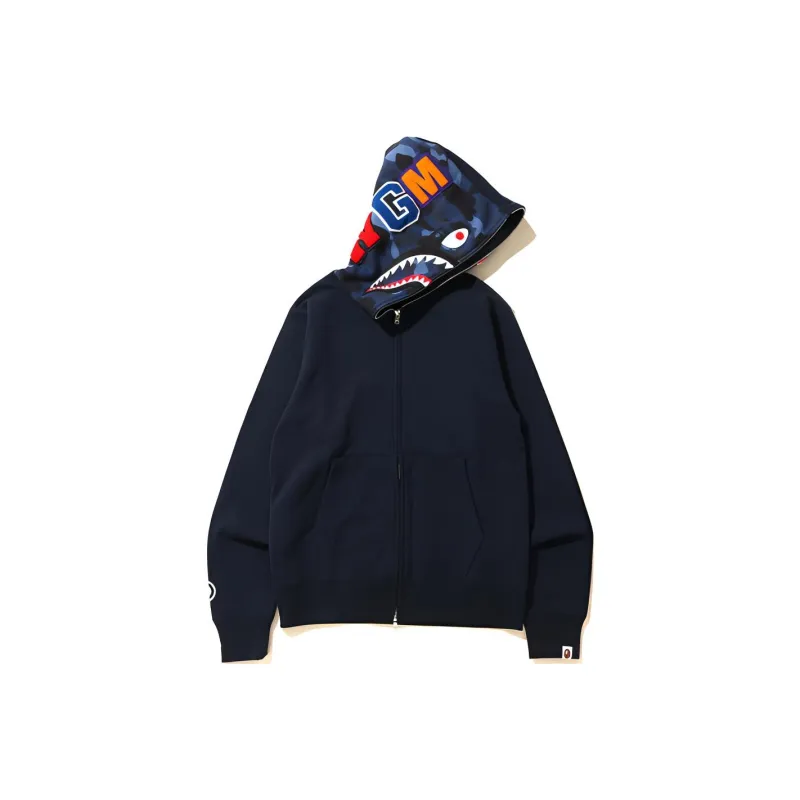 A BATHING APE Shark Series Sweatshirts Men Navy Blue-0