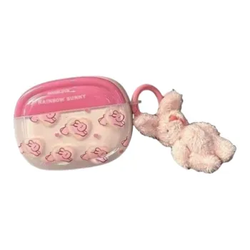 Beams Compatibility Airpods3/Pro/Pro2 TPU Ins Niche Girlish Pink Heart Bunny Headphone Cases