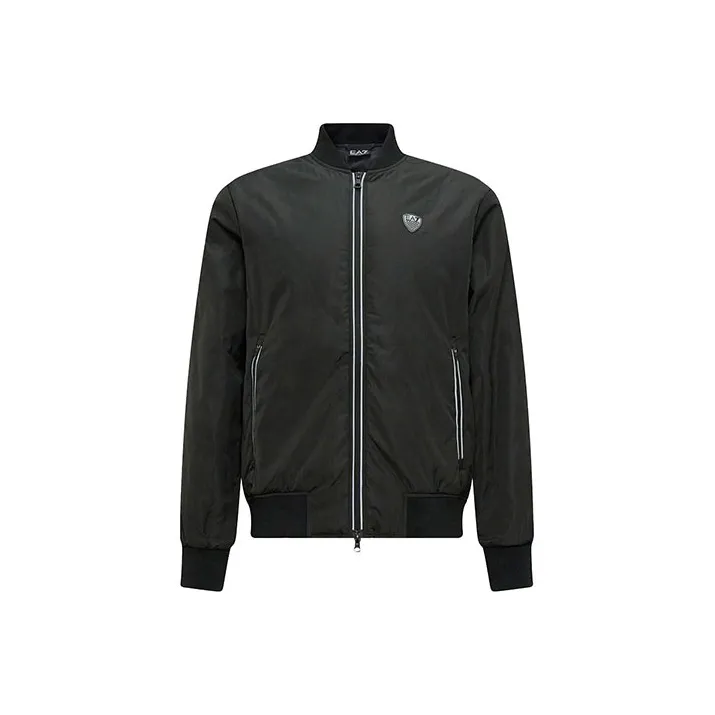 EMPORIO ARMANI Logo Patch Zipped Bomber Jacket-0