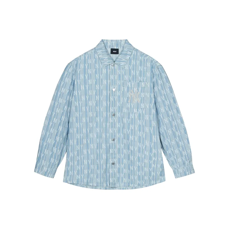 MLB SS24 Denim Jacket Spring And Autumn Unisex Light Blue-0