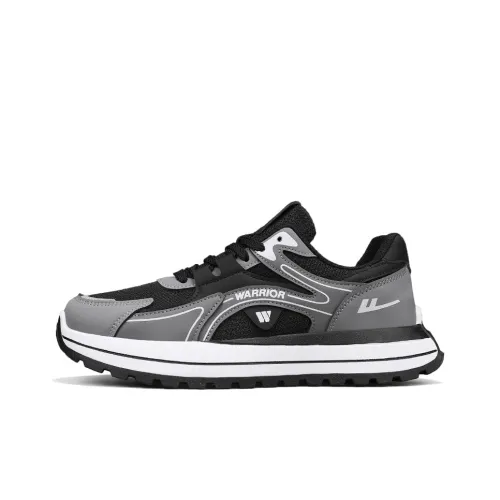 Warrior Coverage Height Increasing Abrasion Resistant Lightweight Slip Resistant Low Top Casual Shoes Men's Gray Black