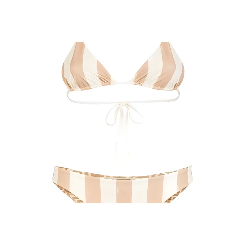 FENDI Striped Halterneck Two Piece Swimsuit-3