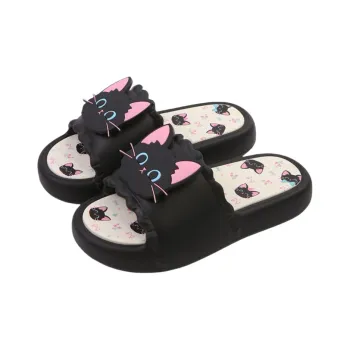 Thin Strips Sandal Slippers Women's, Black