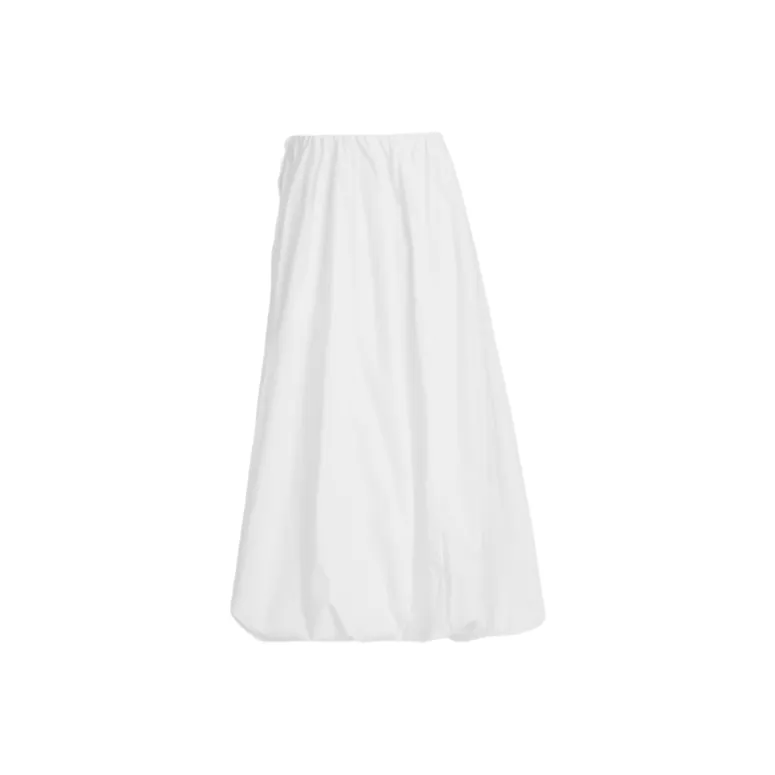 ZXZA Casual Long Skirt Women's White-1