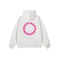 White Heather Gray with Pink Print