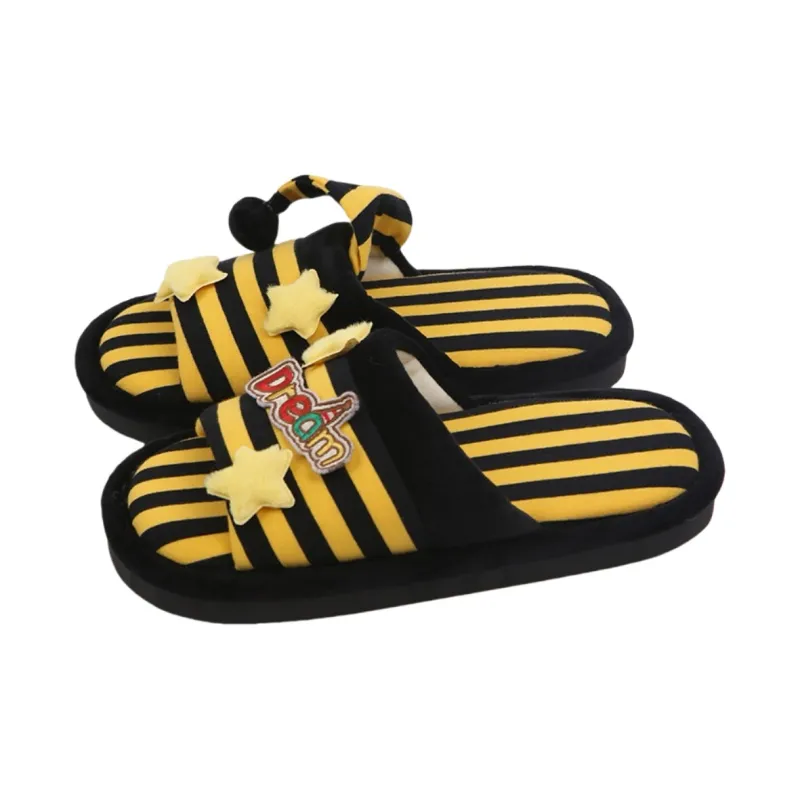 Thin Strips Home Slippers Unisex, Green Red-6