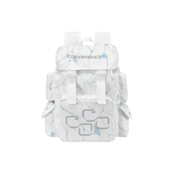 COEXISTENCE Polyester Water Repellent Student Backpack Regular Unisex White