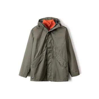 VOLCOM Solid Color Hooded Thickened Puffer Jacket Unisex Army Green