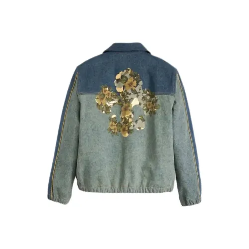 Levis Cotton Fleur De Lis Denim Track Jacket