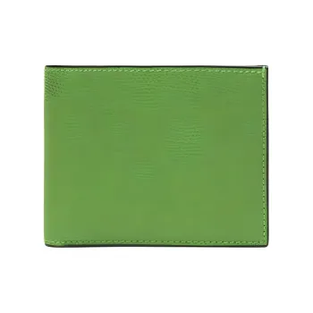 Valextra Millepunte Calfskin Coin Purse Wallet Men's Grass Green