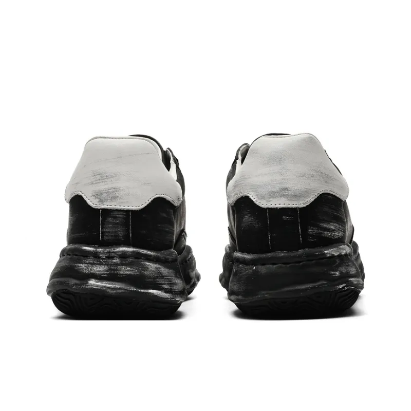 MOMGOG Casual Shoes Men Low Top Black/White-9