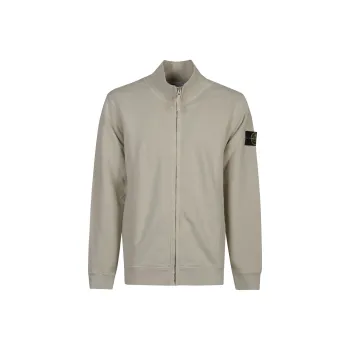 STONE ISLAND Logo Patch Zip Up Sweatshirt