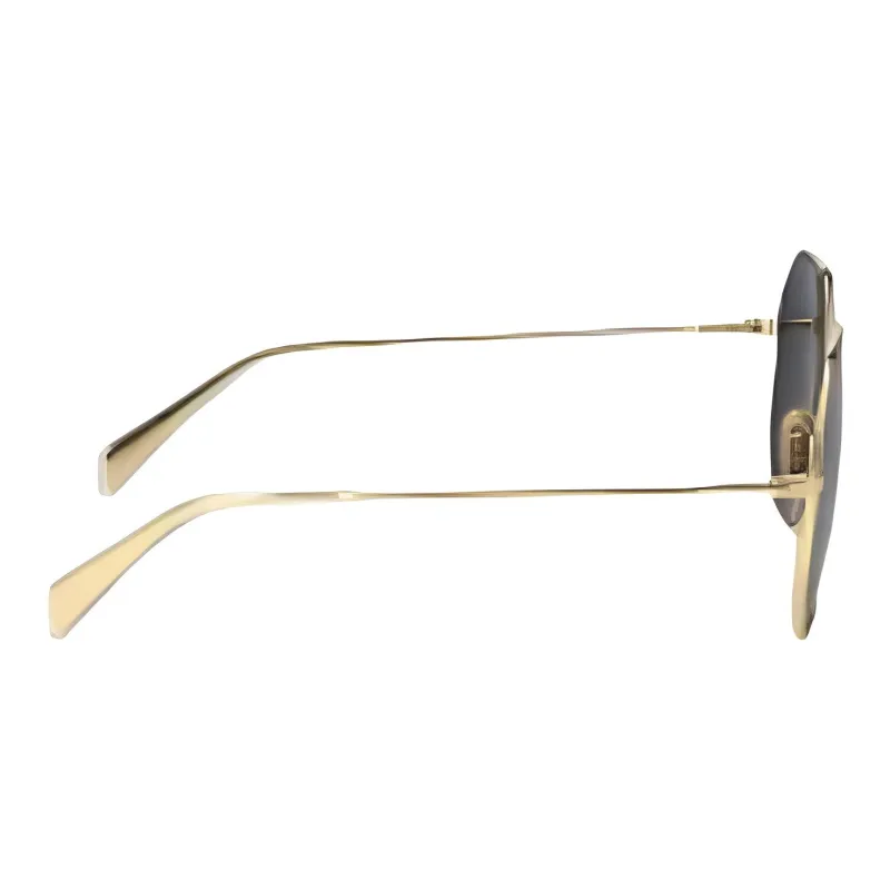 CELINE Metal Oval Sunglasses Unisex Gold-2