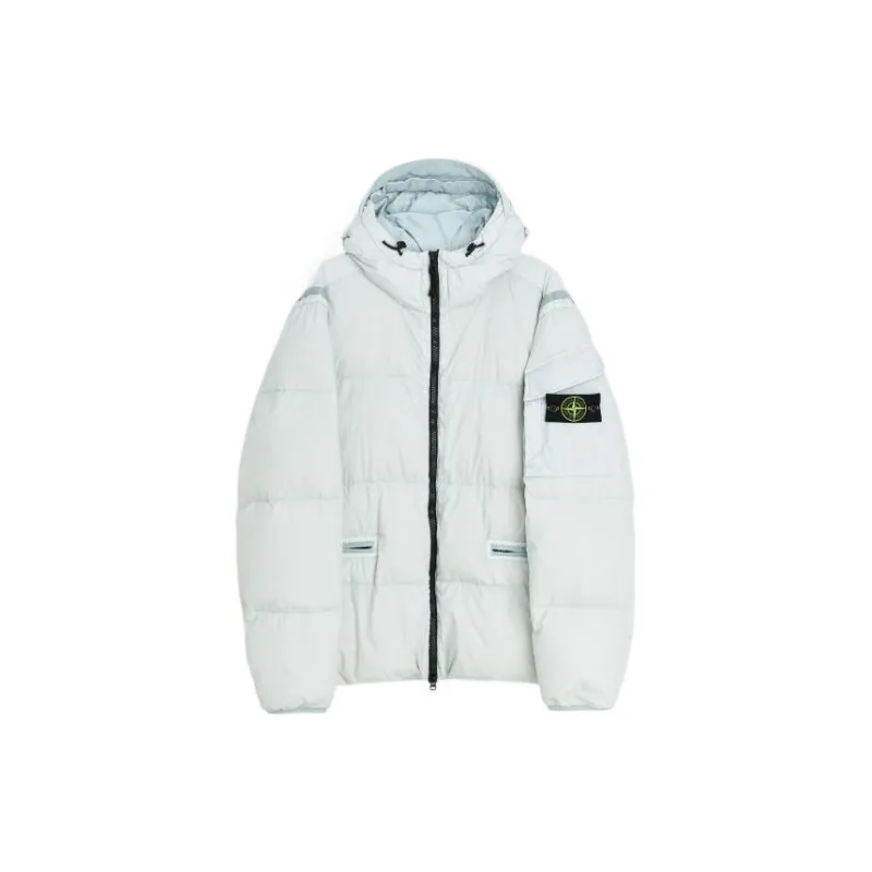 STONE ISLAND Down Jacket Winter Men's Pearl Gray-0
