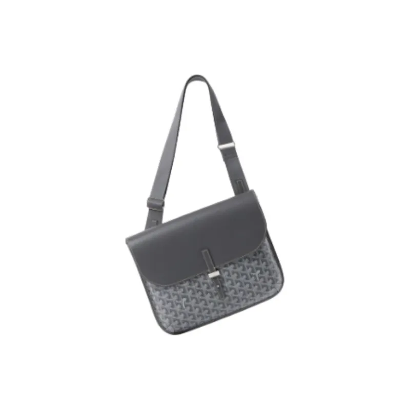 GOYARD Canvas With Calfskin Canvas Bag, Messenger Bag, Crossbody Bag, Shoulder Bag Unisex Gray-1