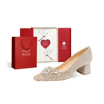 Holy Rose Chunky Heel High Heels Women's Joy Of Golden Heart's Beat