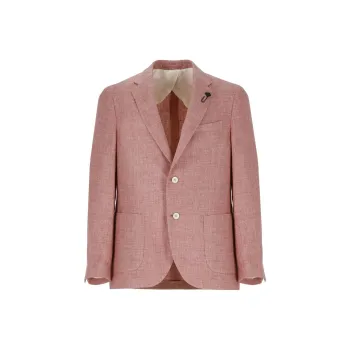 LARDINI Single Breasted Straight Hem Blazer