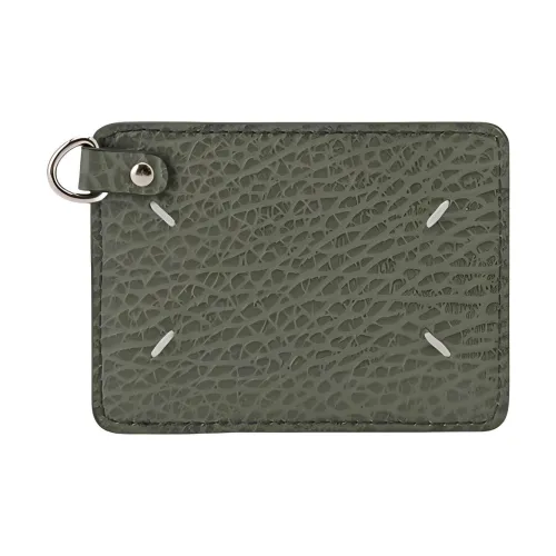 Maison Margiela Pebble Textured Leather Card Holder Women's Green