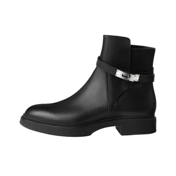 HERMES Veo Ankle Boots 3.4cm Men's Black