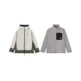 Gray Green Windbreaker Jacket+Camel Liner