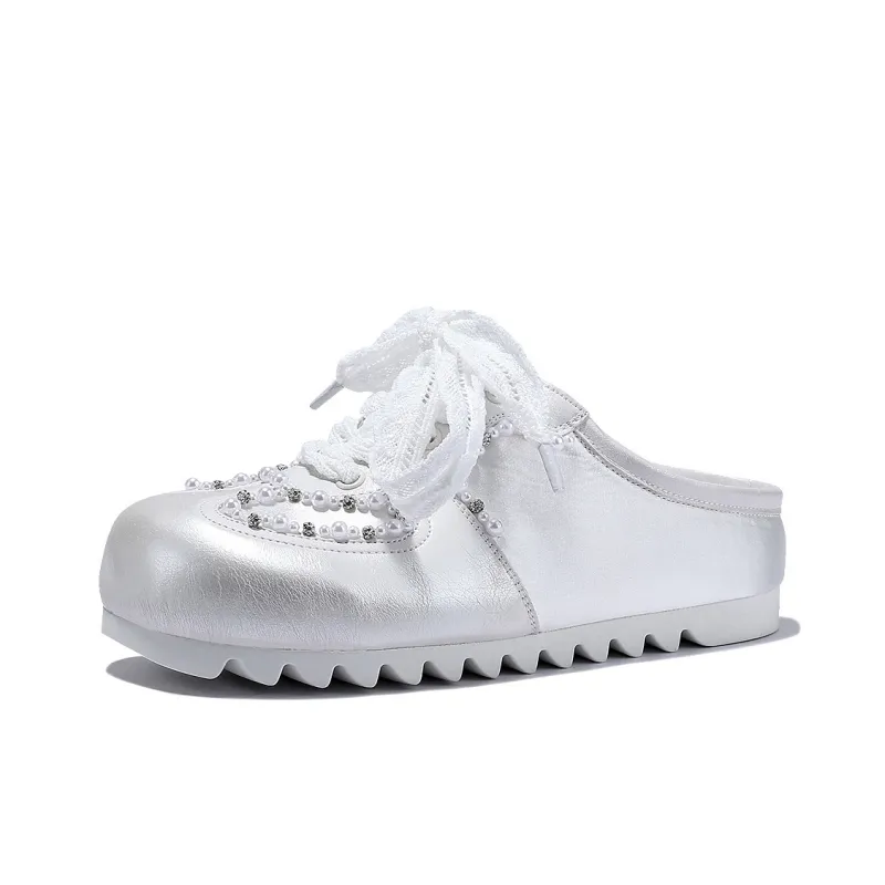 SELAIYA Closed Toe Slippers Women's Silver-1
