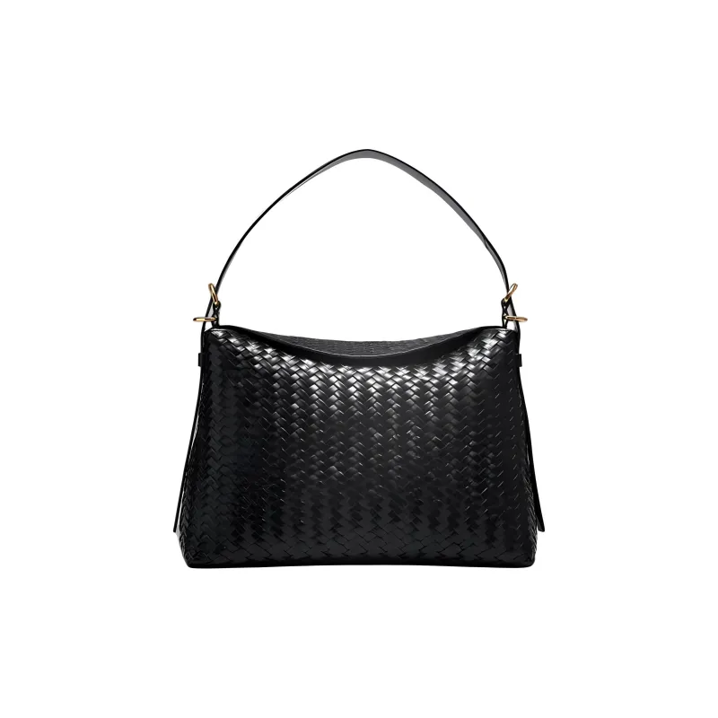 Other Stories Cow Leather Tote Bag Shopping Bag Shoulder Bags Large Size Women's Black-0