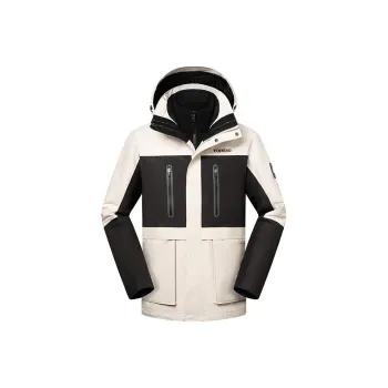 TOREAD Waterproof And Windproof To Keep Warm Windbreaker Jacket Men's Polar White/Black