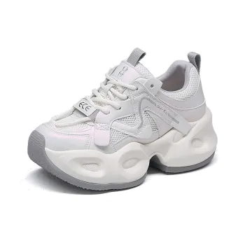 Spider King Low Top Chunky Sneakers Women's White Gray