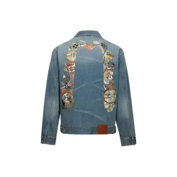 EVISU Hanafuda Daruma Daicock EMB Denim Jacket