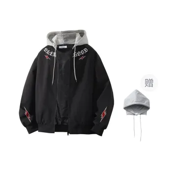 OGEK Jacket Unisex Black Includes Gray Hats & Caps Detachable