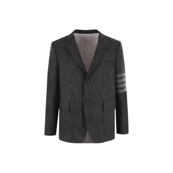 THOM BROWNE Stripe Detailed Single Breasted Tailored Blazer