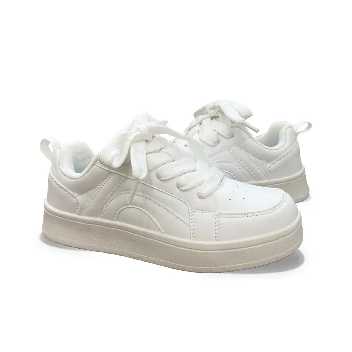 XLAIII Slip Resistant Moisture Wicking Low Top Skateboard Shoes Unisex Pure White-3