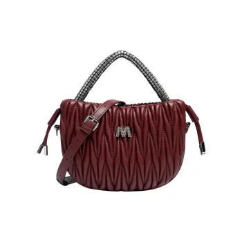 Mulinsen PU Crossbody One Shoulder Handbag Women's Red/Black