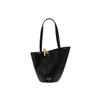 Jacquemus Leather Handbag, Shoulder Bag Medium Size Women's Black